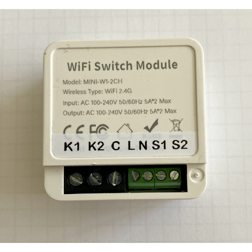 Tuya Wifi Mini Role 2 Anahtar girişi 2 Kuru Kontak Çıkışı